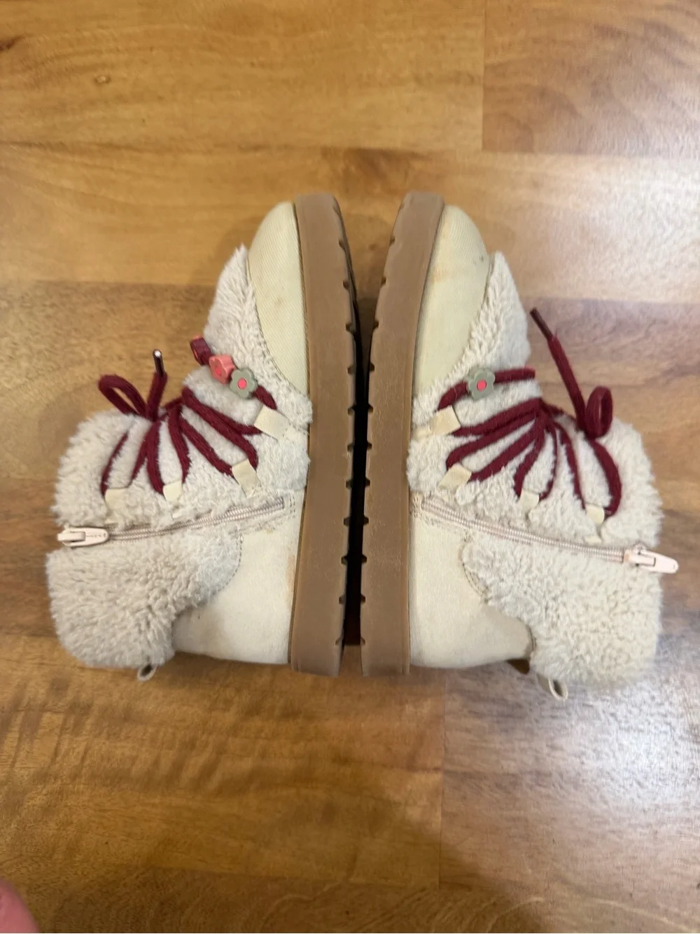 Zara Cream Faux Shearling Ankle Boots Kid’s Size 28 (US 11)